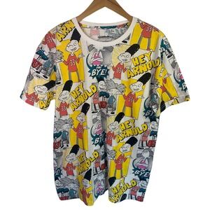 Nickelodeon Mens Sz Large Hey Arnold Comic Strip Short Sleeved T-Shirt NWOT